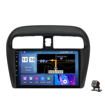 Android 11 Double Din GPS Navigation Car Stereo for Mitsubishi Mirage Attrage 2012-2018 with 9 inch FM RDS Multimedia Player Radio Autoradio