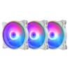 120mm White LED PC Fans 3Pack - High Airflow RGB Gaming Fan 4Pin PWM & 5V 3PIN Addressable, 800-1800RPM Quiet Cooling Triple Light Loop Motherboard Aura SYNC for Computer Case/Liquid Radiators view 1