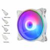 120mm White LED PC Fans 3Pack - High Airflow RGB Gaming Fan 4Pin PWM & 5V 3PIN Addressable, 800-1800RPM Quiet Cooling Triple Light Loop Motherboard Aura SYNC for Computer Case/Liquid Radiators view 3