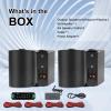 Herdio 5.25 Inch 600W Outdoor Bluetooth Speakers Waterproof Wired Wall Mount Weatherproof Loudspeaker System for Indoor- Outdoor Garden Poolside Patio Garage Home(4 Speakers,Black) view 4