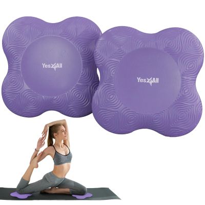 Yes4All Yoga Knee Pads Pair, Thick Yoga Kneeling Pad for Pilates Exercise, 13/16 Inches Cushion Knees Elbow Mat Supplies for Women & Men, Fitness, Travel, Purple