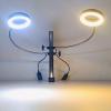 360 Rotation Gooseneck Cold Warm Ring Light, 64 144 LED Light Universal Adjustable Snake Pipe Lamp for 25mm 32mm Stand Arm Industrial Stereo Repair Soldering Jewelry Microscope (144 Cold LED)