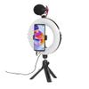 Hama 8 Inch LED Ring Light with Tripod Mobile Phone Holder, 21 cm Diameter, Dimmable, Adjustable Color Temperature, USB Powered, Black view 2