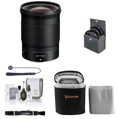 Nikon NIKKOR Z 24mm f/1.8 S Lens, Bundle with ProOptic 72mm Filter Kit, Soft Lens Case, Lens Cleaner, Cleaning Kit, Universal Lens Cap Tether