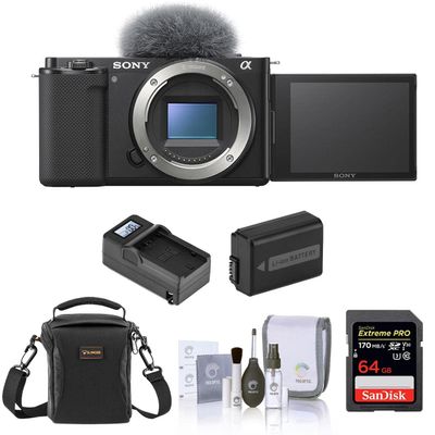 Sony ZV-E10 APS-C Mirrorless Interchangeable Lens Vlogging Camera, Black -
