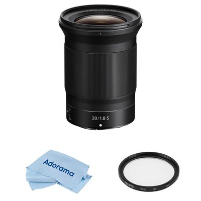 Nikon NIKKOR Z 20mm f/1.8 S Lens, Bundle with ProOptic Pro Digital 77mm Multi Coated UV Slim Filter, Cleaning Cloth