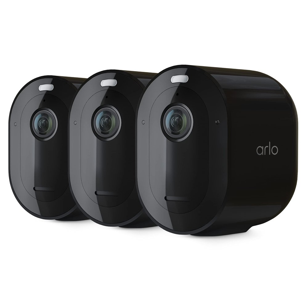 Arlo Pro 5S Spotlight Security Camera 2K HDR | Outdoor | Wireless | Dual-Band Wi-Fi Connects to Strongest Network|12X Zoom, 2-Way Audio, Color Night Vision,Live Stream(Black, 3 Cameras)