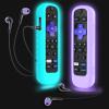 2Pack Case for Roku Headphone Remote, Battery Cover for Roku Voice Pro Remote, Rechargeable Control with Headphone Jack Silicone Sleeve Skin Glow in The Dark view 1