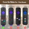 2Pack Case for Roku Headphone Remote, Battery Cover for Roku Voice Pro Remote, Rechargeable Control with Headphone Jack Silicone Sleeve Skin Glow in The Dark view 2