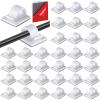 120 Pieces Cable Clips Self Adhesive Wire Light Clips Cable Organizer Cable Wire Management Holder for Home Office Car Desk Nightstand Outdoors Light (White,Large) view 1