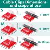 120 Pieces Cable Clips Self Adhesive Wire Light Clips Cable Organizer Cable Wire Management Holder for Home Office Car Desk Nightstand Outdoors Light (Clear, Medium) view 2