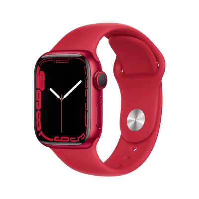 Apple Watch Series 7 (GPS + Cellular, 41MM) - Product Red Aluminum Case with RED Sport Band (Renewed Premium)