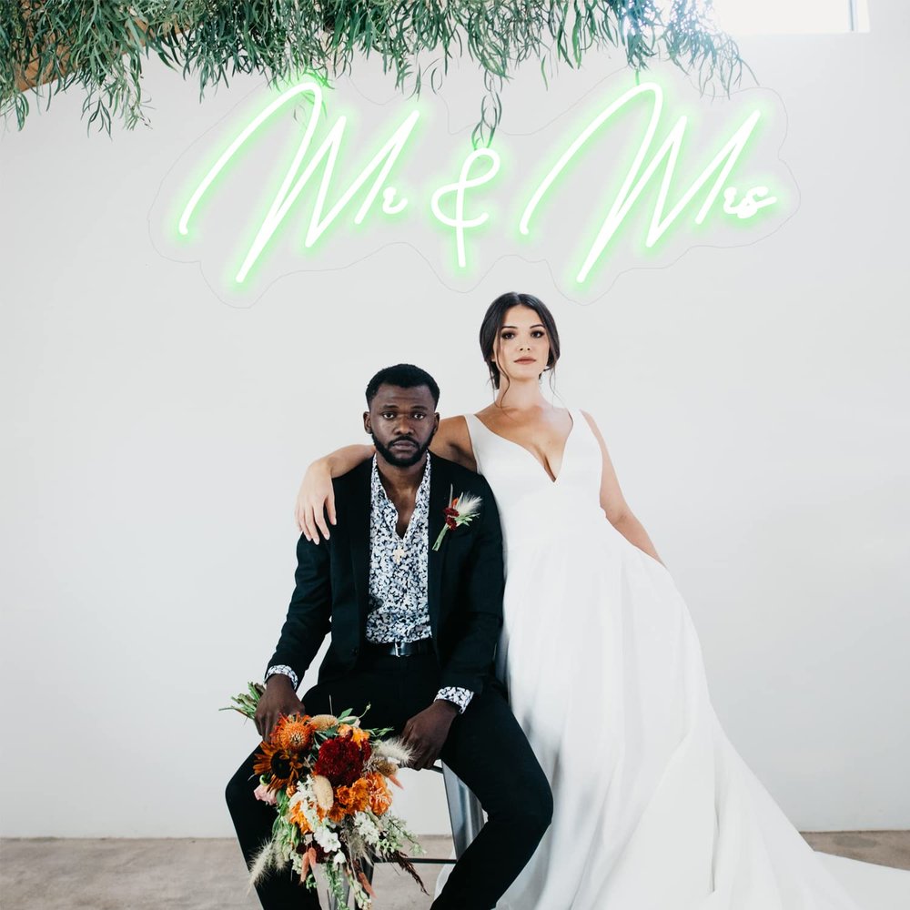 Neon Sign For Weddings,Customize Your Neon Sign, Wedding decoration, Wedding atmosphere artifact,Perfect for Reception and Wedding Photo Backdrop. (2 row text / 16'')