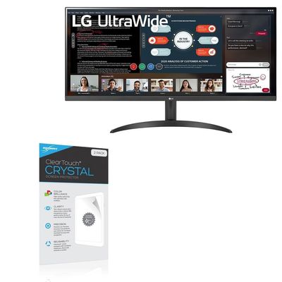 BoxWave Screen Protector Compatible with LG 34 Monitor (34WP500) - ClearTouch Crystal (2-Pack), HD Film Skin - Shields from Scratches