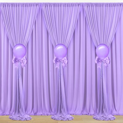30 ft x 10 ft Wrinkle Free Lavender Backdrop Curtain for Parties, Polyester Light Purple Photo Backdrop Drapes 6 Panels 5x10ft for Baby Shower Photoshoot Wedding Birthday Party Photography Curtains