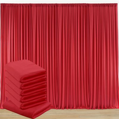 30ft x 10ft Wrinkle Free Red Backdrop Curtains for Parties, Polyester Photo Backdrop Drapes 6 Panels 5x10ft for Weddings Birthday Party Christmas Photography Background