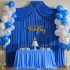 30ft x 10ft Wrinkle Free Royal Blue Backdrop Curtain for Party, Polyester Royal Blue Photo Backdrop Drapes 6 Panels 5x10ft for Birthday Photography Background Weddings Baby Shower Party view 3
