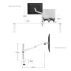 CRUHRE Monitor Stand for Monitor and Laptop Mount, 2-in-1 Adjustable Dual Arm Desk Mounts for 27 Inch LCD Screens and 12-17 Inch Laptops, with Table Clamping and Grommet Monitor Bracket view 2