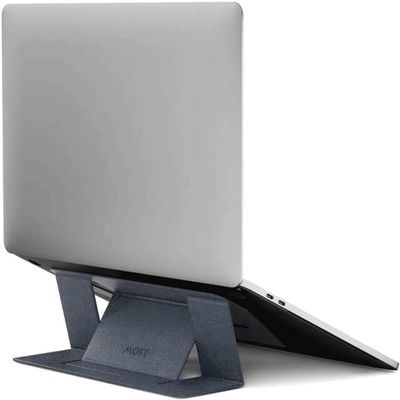 MOFT Laptop Stand for Desk, Stick-On Computer Stand with Dual-Angle, Ergonomic Laptop Riser Holder for Travel, Foldable & Portable MacBook Stand Fits 11.6"-16" Laptops, Starry Grey