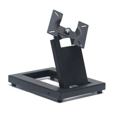 CRUHRE Monitor Stand for Full Motion 14-24 Inch Monitor Holder & Touch Screen Desk Stand with Steel Base, Foldable Desk TV Mount, Freestanding Height Adjustable Arm Mount Monitor Bracket