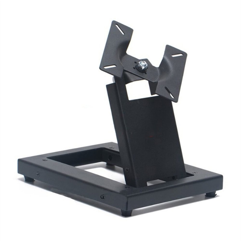 CRUHRE Monitor Stand for Full Motion 14-24 Inch Monitor Holder & Touch Screen Desk Stand with Steel Base, Foldable Desk TV Mount, Freestanding Height Adjustable Arm Mount Monitor Bracket