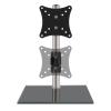 CRUHRE Monitor Stand for Black Single Monitor Bracket, Freestanding Desktop Monitor Stand with Sleek Glass Base, Adjustable Monitor Arm for 14-27" ScreensHolds up to 22lbs Monitor Bracket view 4