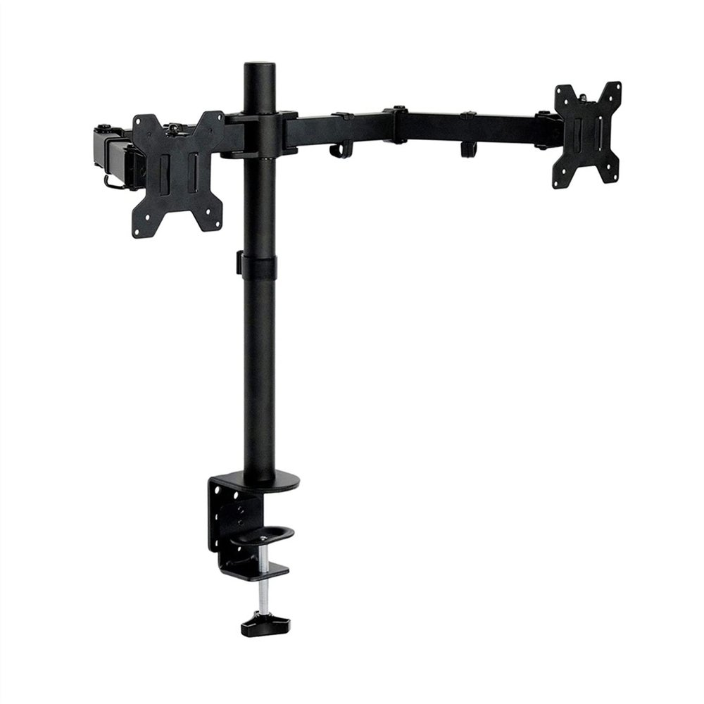 CRUHRE Monitor Stand for Dual Monitor Desk Mount Stand for 10-27" LCD LED Monitors, Ergonomic Full Motion Double Arms, Hold Up to 17.6 Lbs Each Arm, VESA 75x75/100x100mm Monitor Bracket