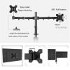 CRUHRE Monitor Stand for Dual Monitor Desk Mount Stand for 10-27" LCD LED Monitors, Ergonomic Full Motion Double Arms, Hold Up to 17.6 Lbs Each Arm, VESA 75x75/100x100mm Monitor Bracket view 3
