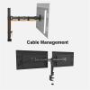 CRUHRE Monitor Stand for Dual Monitor Desk Mount Stand for 10-27" LCD LED Monitors, Ergonomic Full Motion Double Arms, Hold Up to 17.6 Lbs Each Arm, VESA 75x75/100x100mm Monitor Bracket view 4