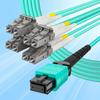 10Gtek Fiber Optic Cable Patch Cord - MPO to 8X LC Fanout Fiber Jumper Cable, OM3 MMF 8-core Fiber, Application for QSFP+Transceiver, 2m(6.6ft), Breakout 0.5m view 1
