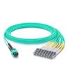 10Gtek Fiber Optic Cable Patch Cord - MPO to 8X LC Fanout Fiber Jumper Cable, OM3 MMF 8-core Fiber, Application for QSFP+Transceiver, 2m(6.6ft), Breakout 0.5m view 2