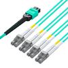 10Gtek Fiber Optic Cable Patch Cord - MPO to 8X LC Fanout Fiber Jumper Cable, OM3 MMF 8-core Fiber, Application for QSFP+Transceiver, 2m(6.6ft), Breakout 0.5m view 4