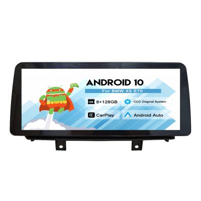 MOOKAKA Android Radio 12.3 inch Apple Carplay Android Auto,Android 10 GPS Navigation Head Unit 4G WiFi Bluetooth 5.0 Car Radio Replacement for BMW X5 X6 E70 E71(CCC System,X5,8+128G)