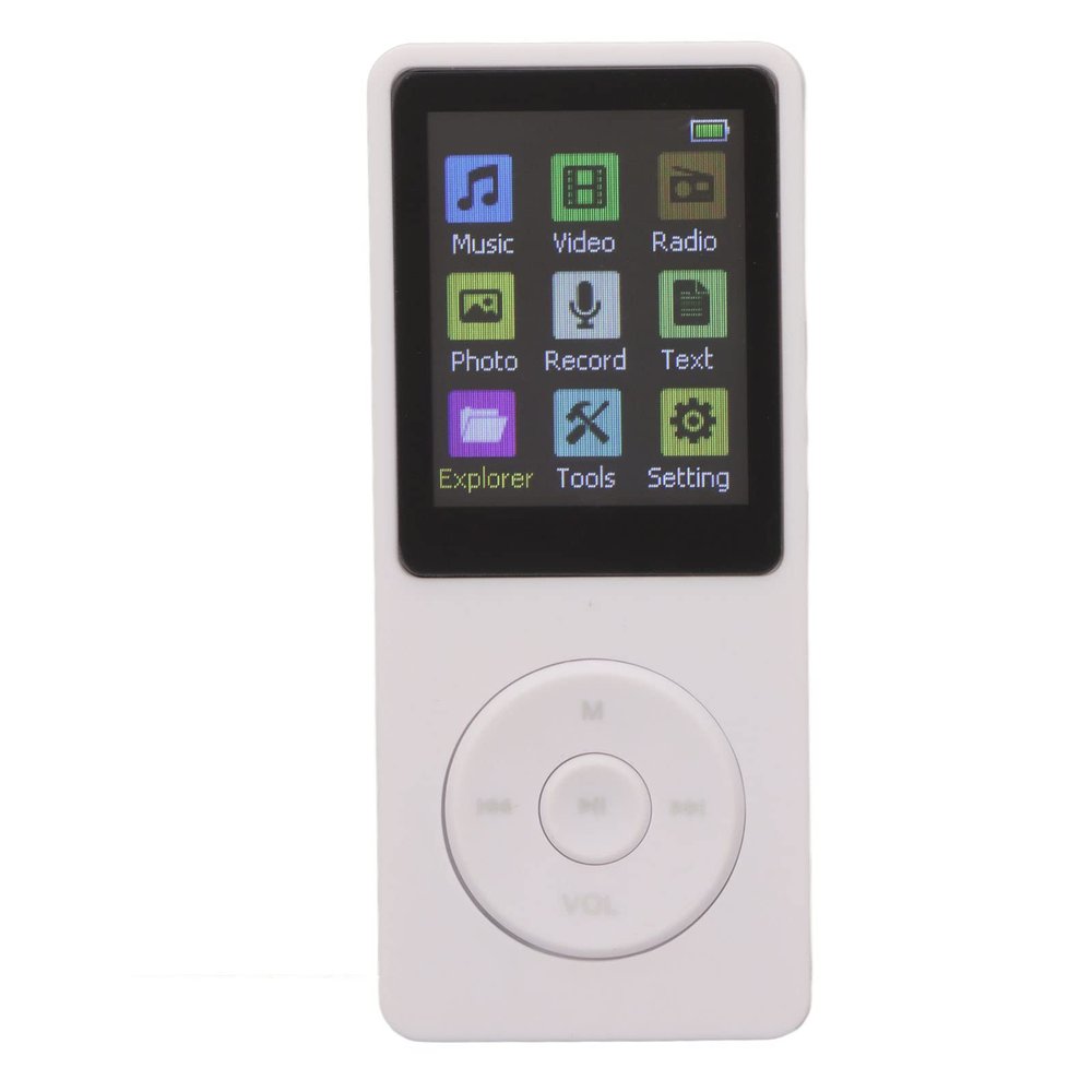 Portable Player, 1.8 Inch LCD MP3 MP4 Player, Lossless Sound Quality Digital Player Support Small Memory Card(White)