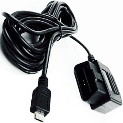 Amzmall 11.5 ft Micro USB Port Port Dash Camera OBD Power Cable 24 Hours Surveillance A C C Mode