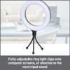 Realspace 6" LED Ring Light with Clip-On Monitor Mount Or Tripod Stand, Adjustable, 9-5/8"H, Black view 2