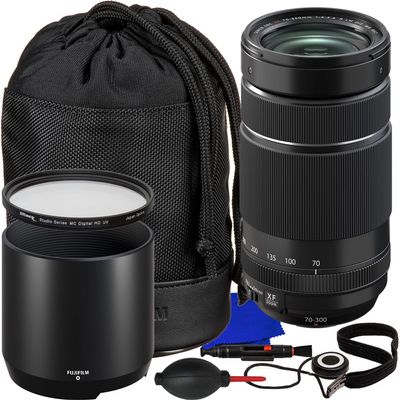 Ultimaxx Starter Accessory Bundle + FUJIFILM XF 70-300mm f/4-5.6 R LM OIS WR Lens + Manufacturers Accessories, Protective Multi-Coated UV Filter, Universal Lens Cap Keeper & More (10pc Bundle)