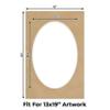 16x24 Mat Bevel Cut for 13x19 Photos - Precut Beige Suede Oval Shaped Photo Mat Board Opening - Acid Free Matte to Protect Your Pictures - Bevel Cut for Family Photos, Pack of 1 Matboard view 2