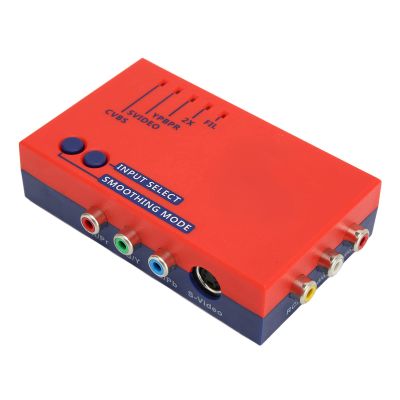 Dilwe for RetroScaler2x AV to HDMI Converter Adapter, 480P Retro Game to TV Adapter, Good Sound Performance for Vic20 for N64 for SFC for for MD2 for MD1 for C64(Red)