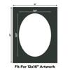 16x20 Mat Bevel Cut for 12x16 Photos - Precut Textured Black Oval Shaped Photo Mat Board Opening - Acid Free Matte to Protect Your Pictures - Bevel Cut for Family Photos, Pack of 1 Matboard view 2