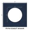 Poster Palooza 10x10 Photo Mat Board for 6x6 Photos Precut Circle Shape Opening Acid Free Bevel Cut Picture Frame Mat, Steel Blue, Mat Board for Framing Photos & Artwork, 1-Pack Matboard view 2