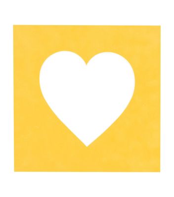 26x26 Mat Bevel Cut for 21x21 Photos - Precut Bright Yellow Heart Shaped Photo Mat Board Opening - Acid Free Matte to Protect Your Pictures - Bevel Cut for Family Photos, Pack of 1 Matboard
