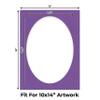 12x16 Mat Bevel Cut for 10x14 Photos - Precut Dark Purple Oval Shaped Photo Mat Board Opening - Acid Free Matte to Protect Your Pictures - Bevel Cut for Family Photos, Pack of 10 Matboards view 2