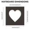 27x27 Mat Bevel Cut for 22x22 Photos - Precut Dark Purple Heart Shaped Photo Mat Board Opening - Acid Free Matte to Protect Your Pictures - Bevel Cut for Family Photos, Pack of 1 Matboard view 2