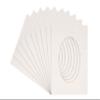 12x18 Mat Bevel Cut for 11x13.5 Photos - Precut White Linen Canvas Oval Shaped Photo Mat Board Opening - Acid Free Matte to Protect Your Pictures - Bevel Cut for Family Photos, Pack of 25 Matboards view 1