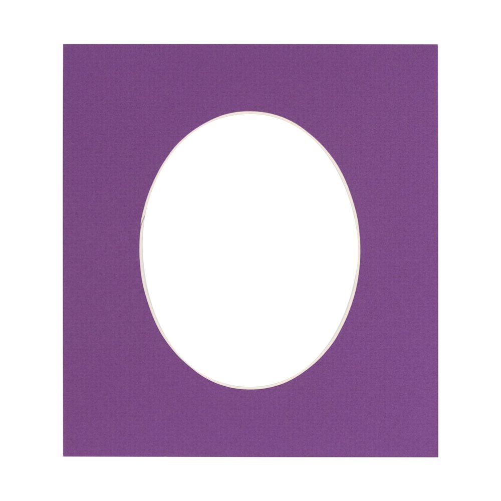 22x30 Mat Bevel Cut for 19x26 Photos - Precut Dark Purple Oval Shaped Photo Mat Board Opening - Acid Free Matte to Protect Your Pictures - Bevel Cut for Family Photos, Pack of 1 Matboard