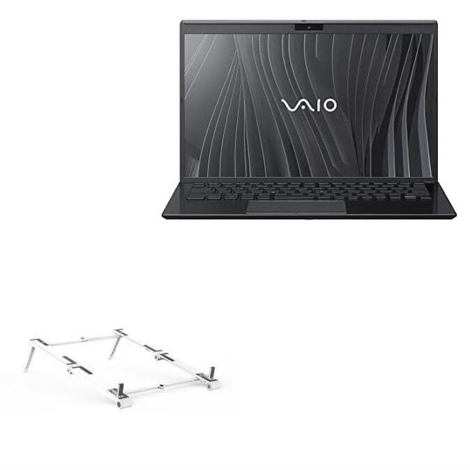 BoxWave Stand and Mount Compatible with VAIO SX-14 (VJS144X) - Pocket Aluminum Stand 3-in-1, Portable Multi Angle Viewing Riser - Metallic Silver