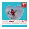 15x15 Mat Bevel Cut for 11x11 Photos - Precut Aquamarine Blue Heart Shaped Photo Mat Board Opening - Acid Free Matte to Protect Your Pictures - Bevel Cut for Family Photos, Pack of 1 Matboard view 1