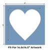 19x19 Mat Bevel Cut for 15x15 Photos - Precut Brittany Blue Heart Shaped Photo Mat Board Opening - Acid Free Matte to Protect Your Pictures - Bevel Cut for Family Photos, Pack of 25 Matboards view 2
