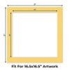 21x21 Mat Bevel Cut for 17x17 Photos - Precut Chamois Yellow Square Shaped Photo Mat Board Opening - Acid Free Matte to Protect Your Pictures - Bevel Cut for Family Photos, Pack of 1 Matboard view 2
